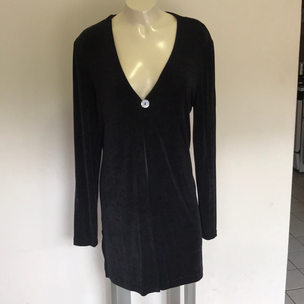 Long sleeve one button black cardigan